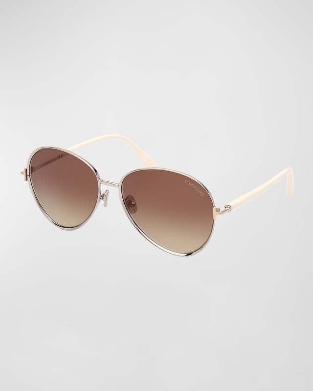 Rio Gradient Round Metal Alloy Sunglasses